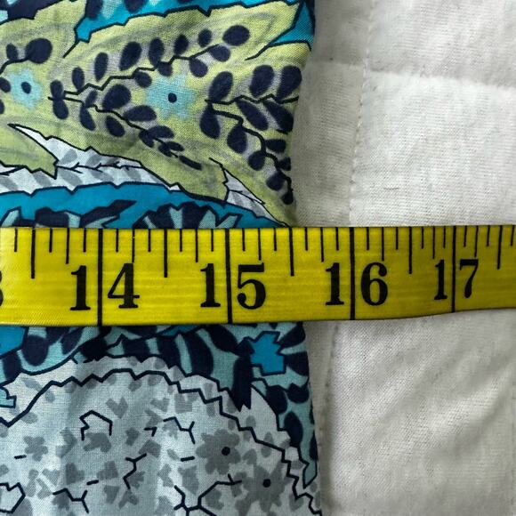 Beth Bowley Dress Womens 8 Blue Paisley Cotton Silk Mini Ruffle Dainty Romantic - Picture 9 of 12